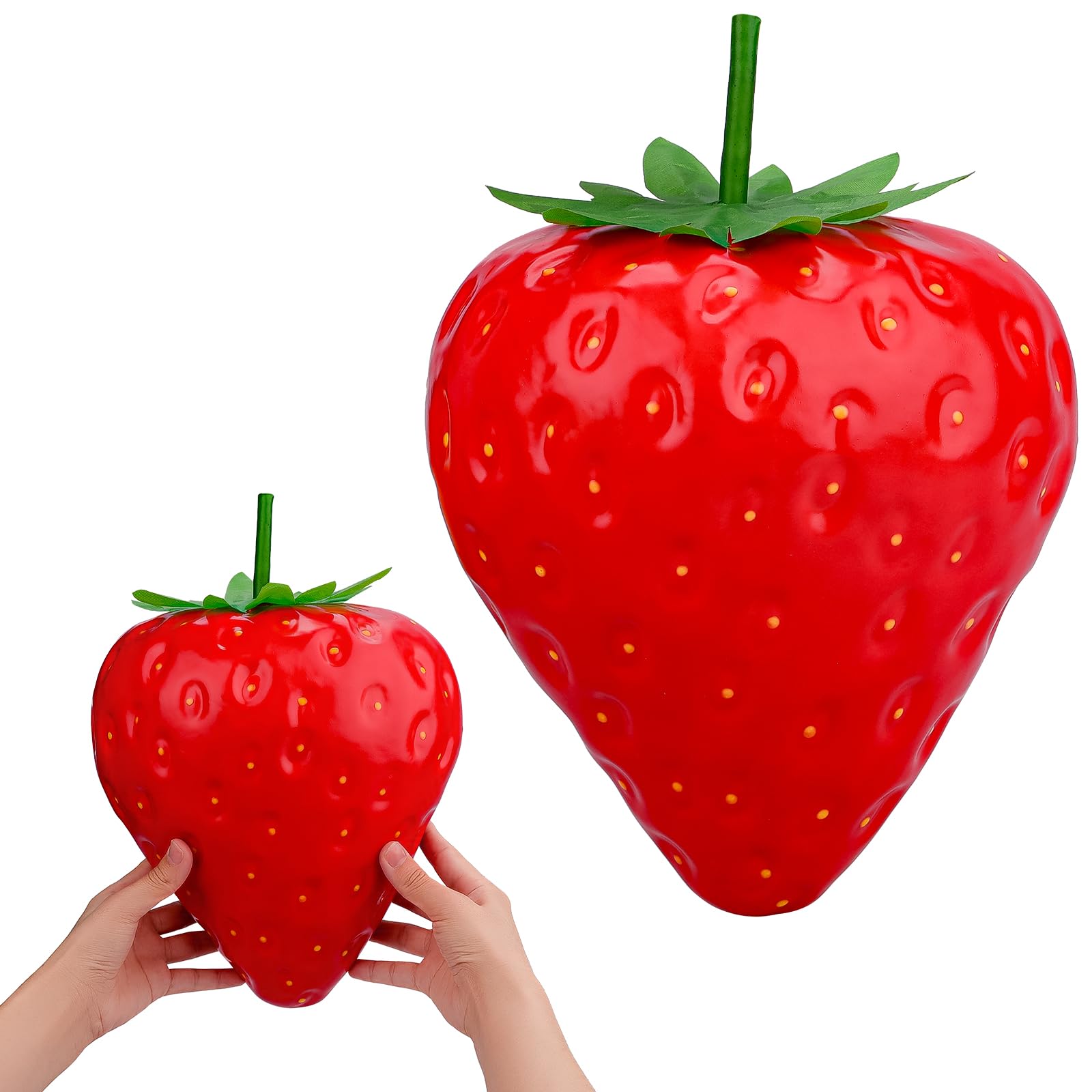 1 PCS 13 Inch Huge Fake Strawberry Decoration Lifelike Plastic